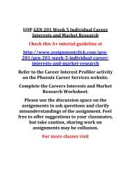 UOP GEN 201 Week 5 Individual Career Interests and Market Research