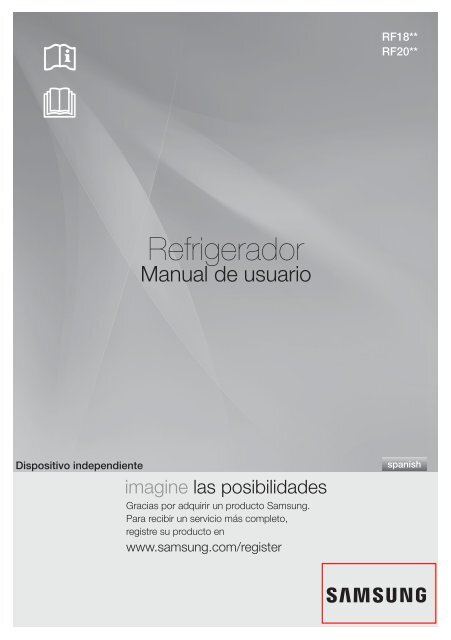 Samsung 18 cu. ft. Counter Depth French Door Refrigerator - RF18HFENBWW/AA - User Manual ver. 19 (SPANISH,0.0 MB)
