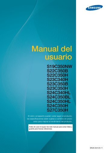 Samsung Samsung Simple LED 23.6â Monitor with High Glossy Black Finish - LS24C350HL/ZA - User Manual ver. 1.0 (SPANISH,5.17 MB)