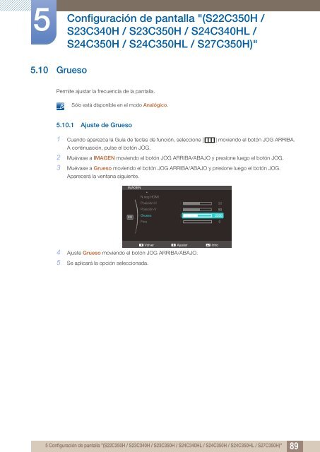 Samsung Samsung Simple LED 23.6&rdquo; Monitor with High Glossy Black Finish - LS24C350HL/ZA - User Manual ver. 1.0 (SPANISH,5.17 MB)