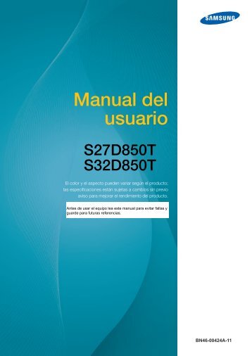 Samsung 32" LED Monitor - LS32D85KTSR/ZA - User Manual ver. 11.0 (SPANISH,5.37 MB)