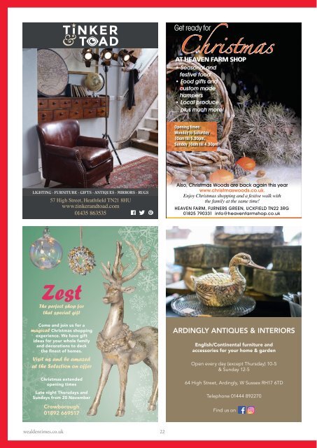 Wealden Times | WT177 | November 2016 | Christmas Gifts supplement inside