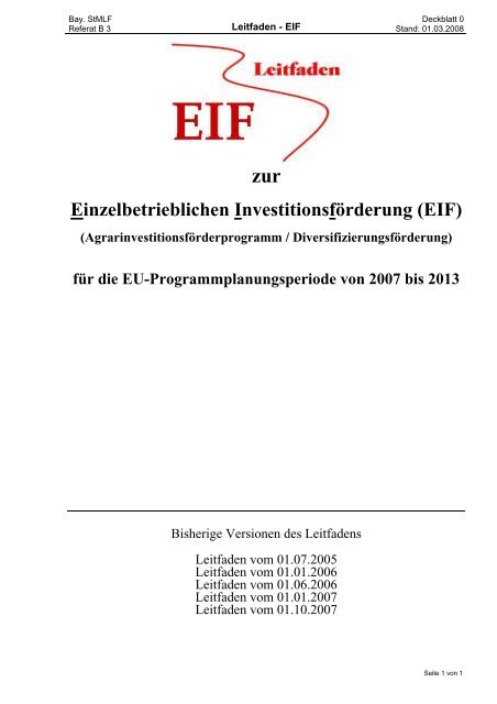 Einzelbetrieblichen Investitionsförderung (EIF) - Amt für Ernährung ...