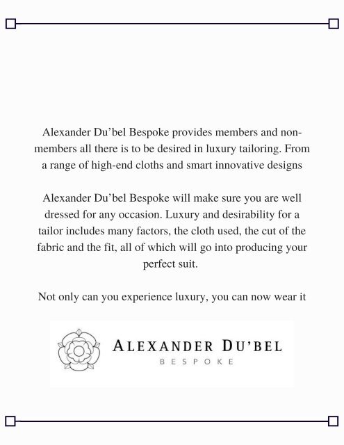 Alexander Du'bel Group Booklet