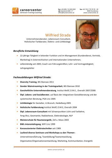 Trainerprofil Wilfried Strada - Careercenter