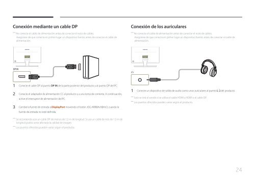 Samsung 27&quot; SE370 LED Monitor with Wireless Charging - LS27E370DS/ZA - User Manual ver.  (SPANISH,1.84 MB)