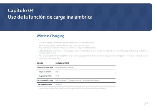 Samsung 27&quot; SE370 LED Monitor with Wireless Charging - LS27E370DS/ZA - User Manual ver.  (SPANISH,1.84 MB)