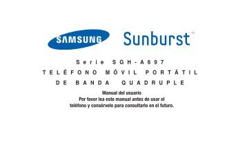 Samsung Samsung Sunburstâ¢ Touchscreen Cell Phone - SGH-A697ZKAATT - User Manual ver. F8.4 (SPANISH,3.97 MB)