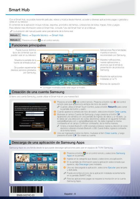 Samsung 75&quot; Class (74.54&quot; Diag.) LED 9000 Series Smart TV - UN75ES9000FXZA - Smart Integration Guide ver. 1.0 (SPANISH,3.73 MB)