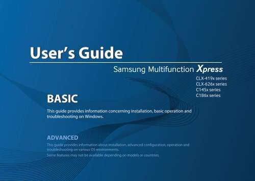 Samsung MultifunctionPrinter Xpress C1860FW - SL-C1860FW/XAA - User Manual ver. 1.00 (ENGLISH,0.0 MB)