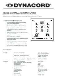 UV 300 UNIVERSAL-VORVERSTÄRKER - Niehoff Sound & Light