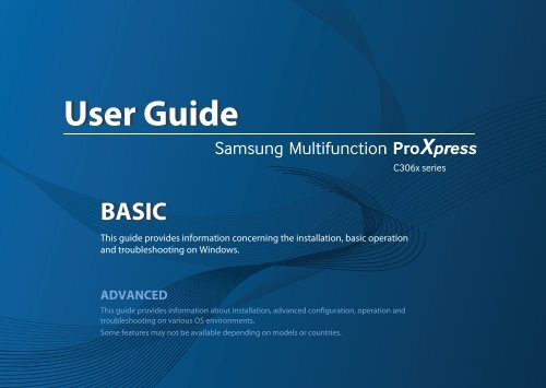 Samsung Samsung Multifunction Printer ProXpress C3060FW - SL-C3060FW/XAA - User Manual ver. 1.0 (ENGLISH,21.5 MB)