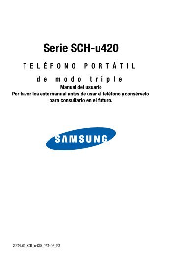 Samsung SCH-u420 (Alltel) - SCH-U420ZKAATL - User Manual ver. F3.2 (SPANISH,1.78 MB)