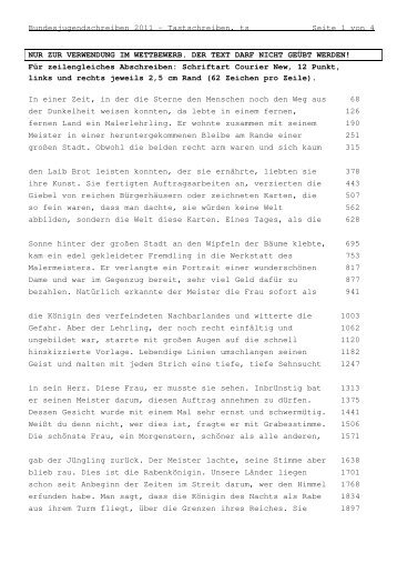 Bundesjugendschreiben 2011 – Tastschreiben, ts Seite 1 ... - BJCKM