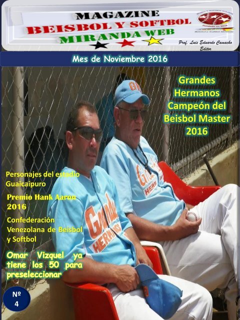 Magazine Beisbol y Softbol Miranda Noviembre 2016