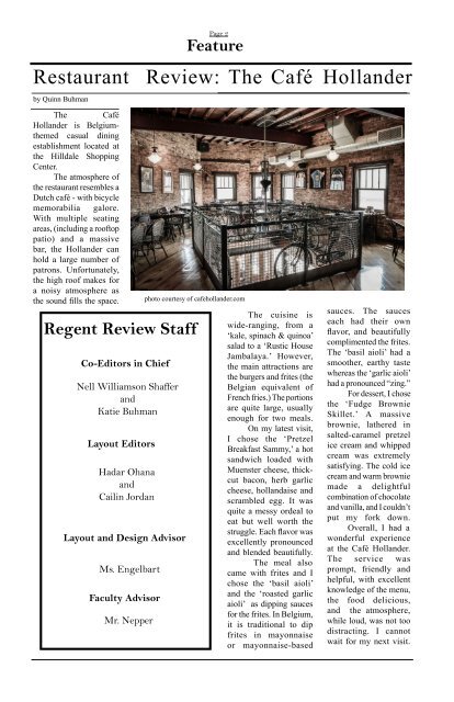 Regent Review-- October 2016