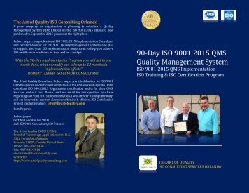 ISO 9001 2015 Training Certification Consulting Auditing Orlando Florida  