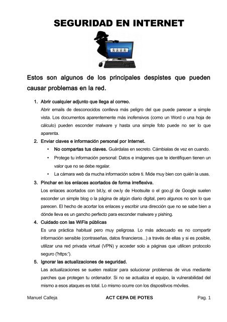 Recomendaciones de seguridad en Internet