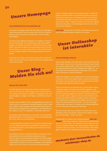 Katalog der Akademie für Lernmethoden