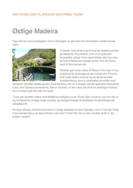 Destination: madeira