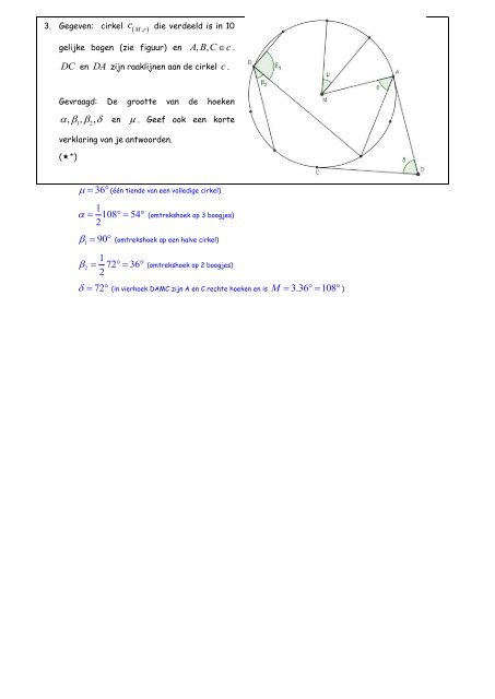 Extra opgaven cirkel (opgelost)