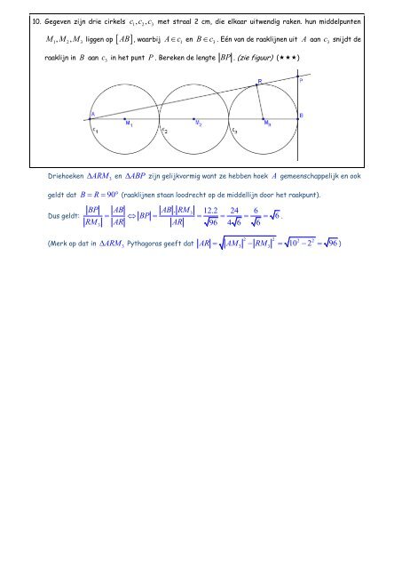 Extra opgaven cirkel (opgelost)