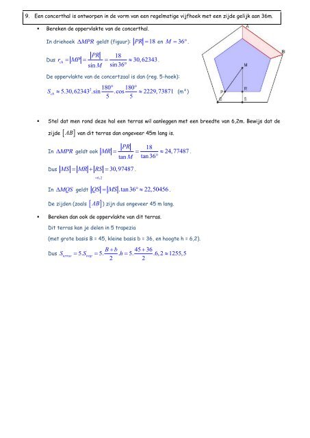 Extra opgaven cirkel (opgelost)