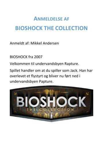 Anmeldelse af BIOSHOCK THE COLLECTION