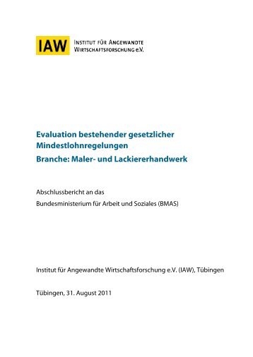 Evaluation bestehender gesetzlicher Mindestlohnregelungen ...