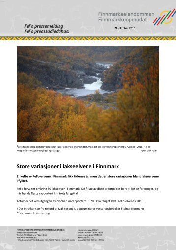 Store variasjoner i lakseelvene i Finnmark