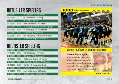 GRÜNWEISS – das Magazin der DHfK-Handballer