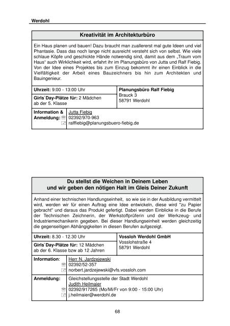 Girls' Day 2010 - Das Programm (PDF-Dokument) - Iserlohn