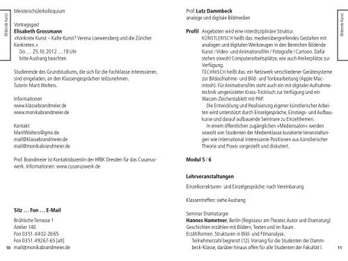 Vorlesungsverzeichnis - Hochschule für Bildende Künste Dresden
