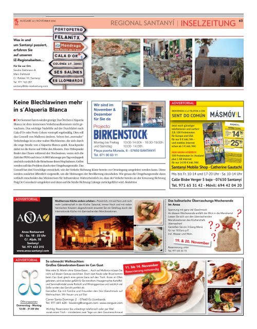 Die Inselzeitung Mallorca November 2016