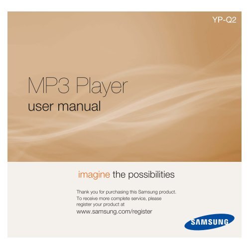 Samsung Q2 8GB MP3 Player with Video YPQ2JCB/XAA User Manual (ENGLISH)