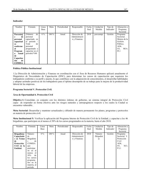 Í N D I C E ADMINISTRACIÓN PÚBLICA DE LA CIUDAD DE MÉXICO