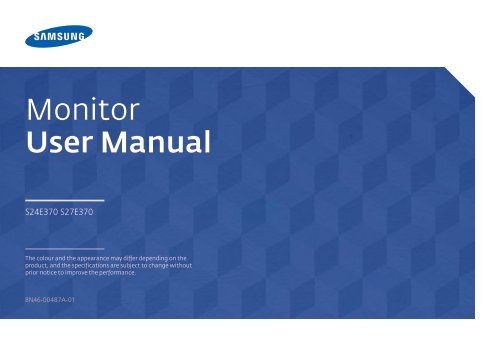 Samsung 23.6&quot; Monitor with Wireless Charging - LS24E370DL/ZA - User Manual (ENGLISH)