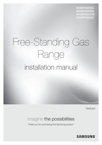 Samsung NX58F5300 Gas Range (Stainless Steel) - NX58F5300SS/AA - Installation Guide ver.  (ENGLISH, SPANISH,3.94 MB)