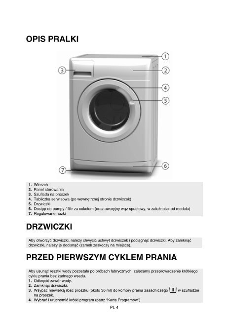 KitchenAid Steam 2480 - Washing machine - Steam 2480 - Washing machine PL (858365520000) Istruzioni per l'Uso