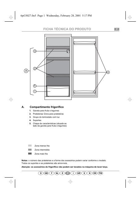 KitchenAid RTM 930/G/WP - Refrigerator - RTM 930/G/WP - Refrigerator PT (850393001080) Guide de consultation rapide