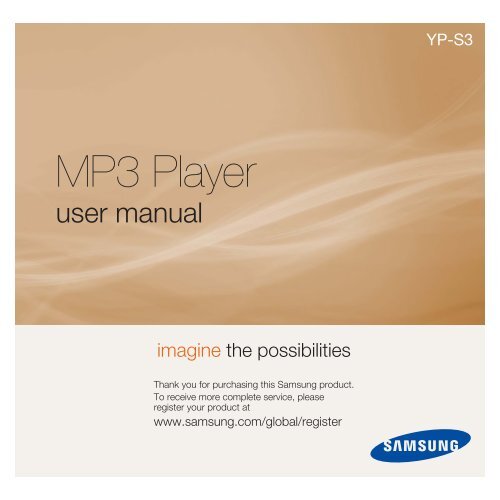 Samsung S3 8GB MP3 Player with Video YPS3JCW/XAA User Manual (ENGLISH)