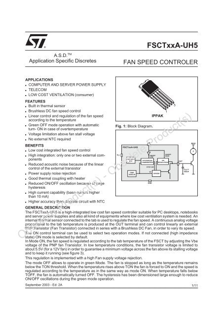FAN SPEED CONTROLER - STMicroelectronics