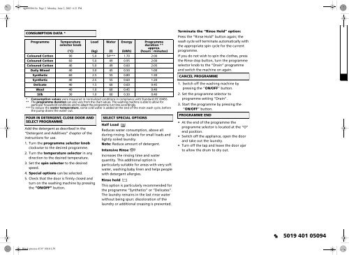 KitchenAid WA 3108 - Washing machine - WA 3108 - Washing machine EN (855459842000) Guide de consultation rapide