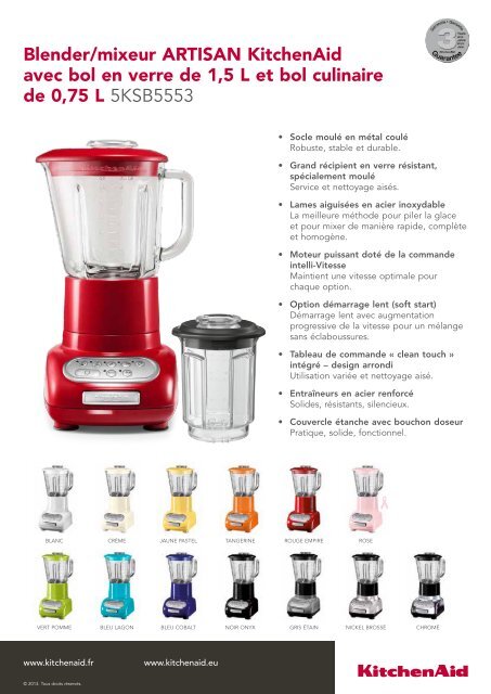 Kitchenaid Blender Kitchenaid 5KSB5553 EER ROUGE EMPIRE - fiche produit