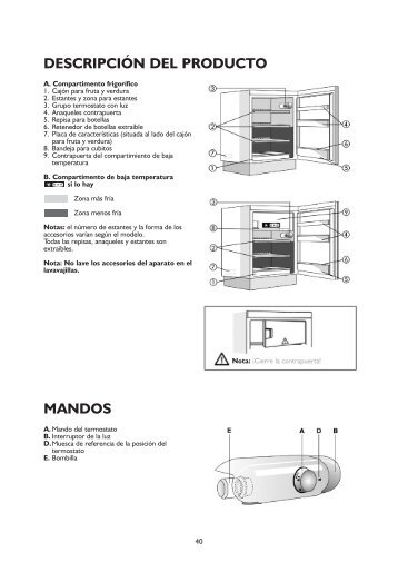 KitchenAid UVI 1349/A-LH/1 - Refrigerator - UVI 1349/A-LH/1 - Refrigerator ES (855045016010) Mode d'emploi