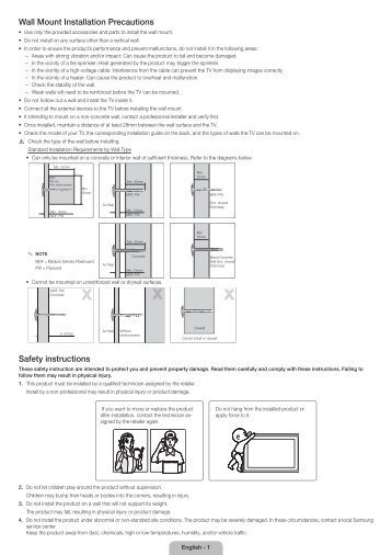 Samsung 78", 85", and 88" Large Size Wall Bracket - WMN8000SX/ZA - Installation Guide ver. 1.0 (ENGLISH,0.0 MB)