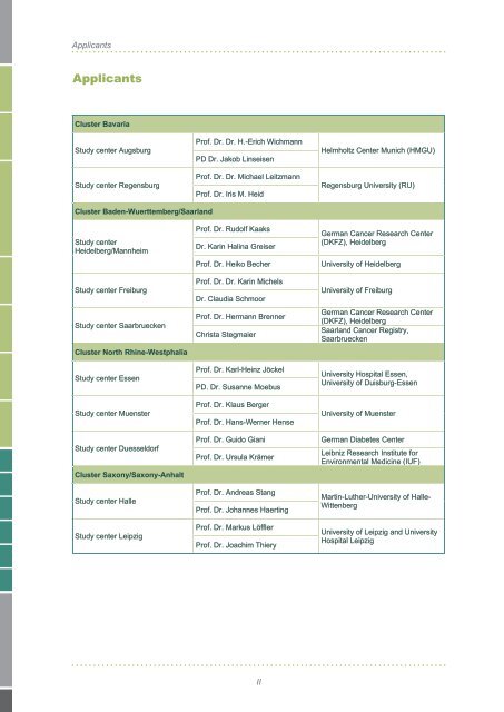 Scientific Concept of the National Cohort (status ... - Nationale Kohorte