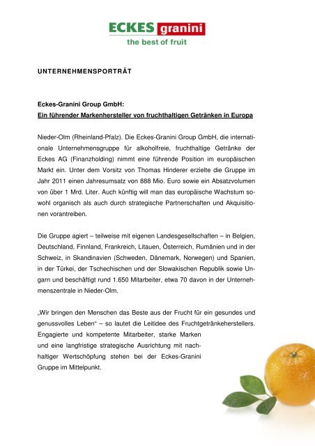 Unternehmensportrait PDF - Eckes-Granini Group