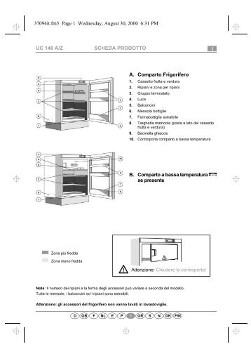 KitchenAid OKG 143 - Refrigerator - OKG 143 - Refrigerator IT (855100312030) Guide de consultation rapide