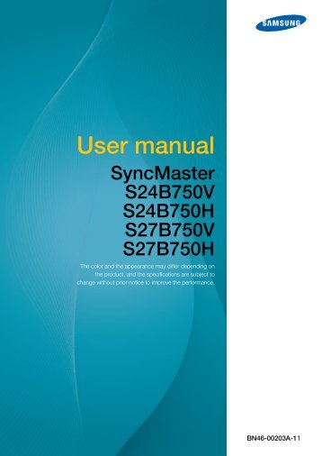 Samsung 27â Wide SB750 Series LED Monitor - LS27B750VS/ZA - User Manual ver. 1.0 (ENGLISH,4.68 MB)